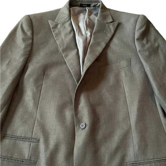 J.Ferrar Men's Sport Coat Blazer Two Button Gray Polyester Blend Slim Fit Sz 44L - Picture 2 of 6